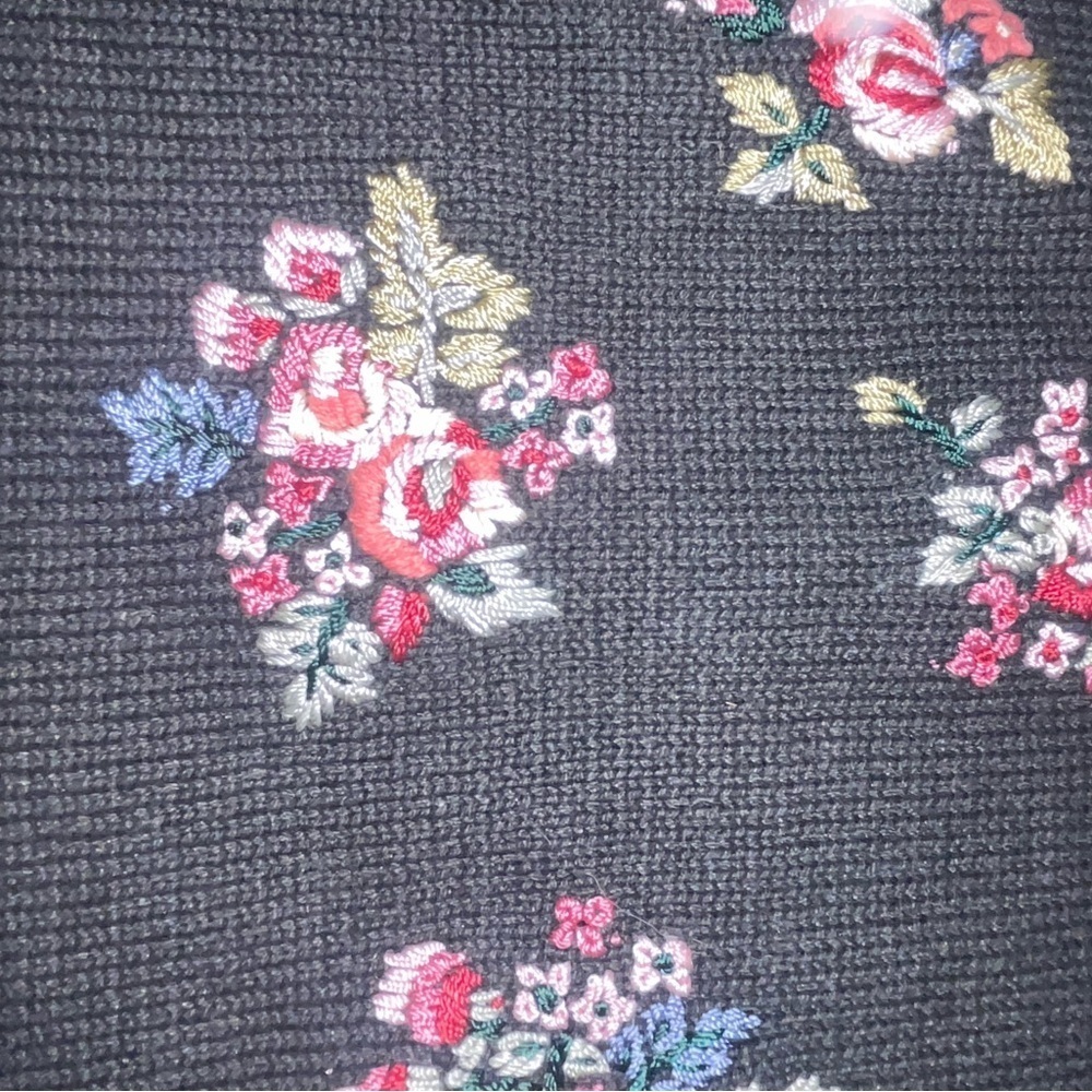Floral Embroidered Black Sweater - Picture 3 of 6